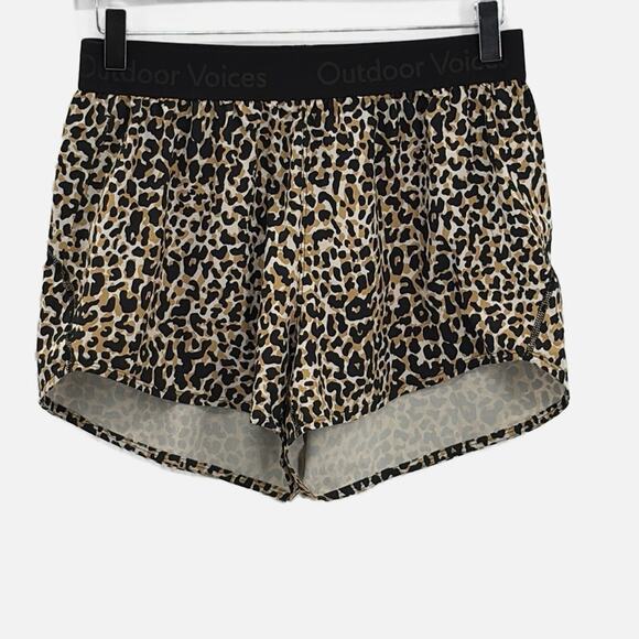 Outdoor Voices Leopard Print Relay 3" Short - Size Medium - Picture 4 of 8